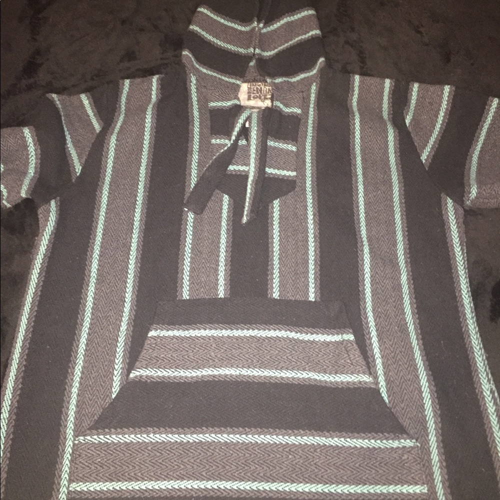 Black Grey and Teal Hoodie